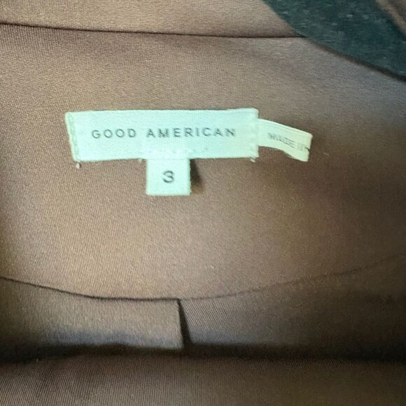 Good American Brown Double Breasted Scuba Suit Blazer and Slacks Size 3 (L) - Picture 11 of 14